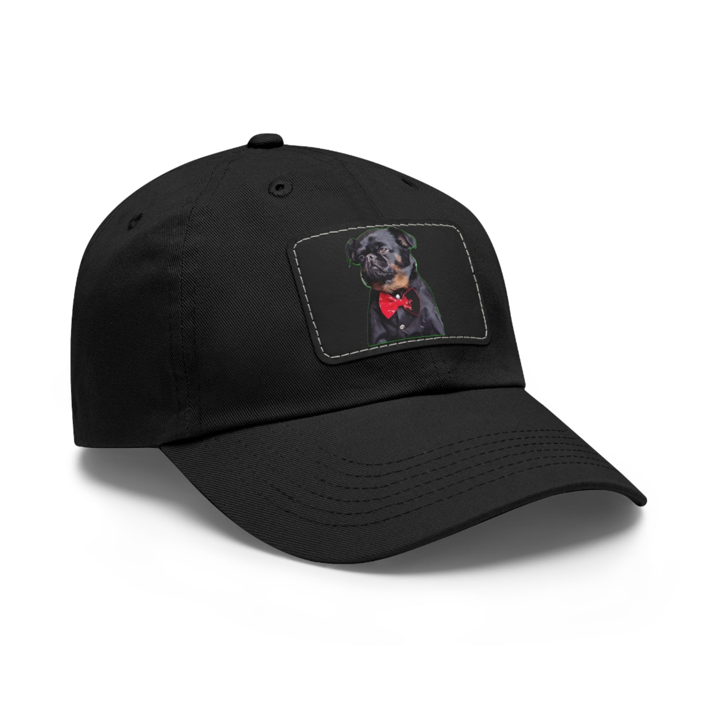 Stylish Dad Hat with Leather Patch Decor, Adjustable Cap for Pet Lovers, Gift for Father’s Day, Unique Birthday Present, Custom Dad Cap