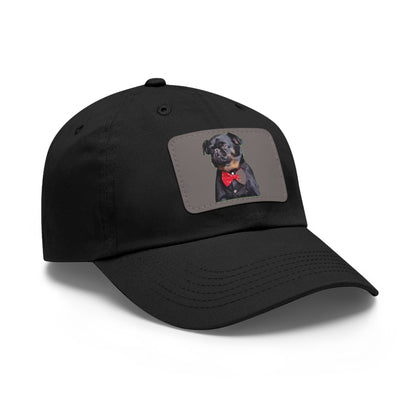 Stylish Dad Hat with Leather Patch Decor, Adjustable Cap for Pet Lovers, Gift for Father’s Day, Unique Birthday Present, Custom Dad Cap