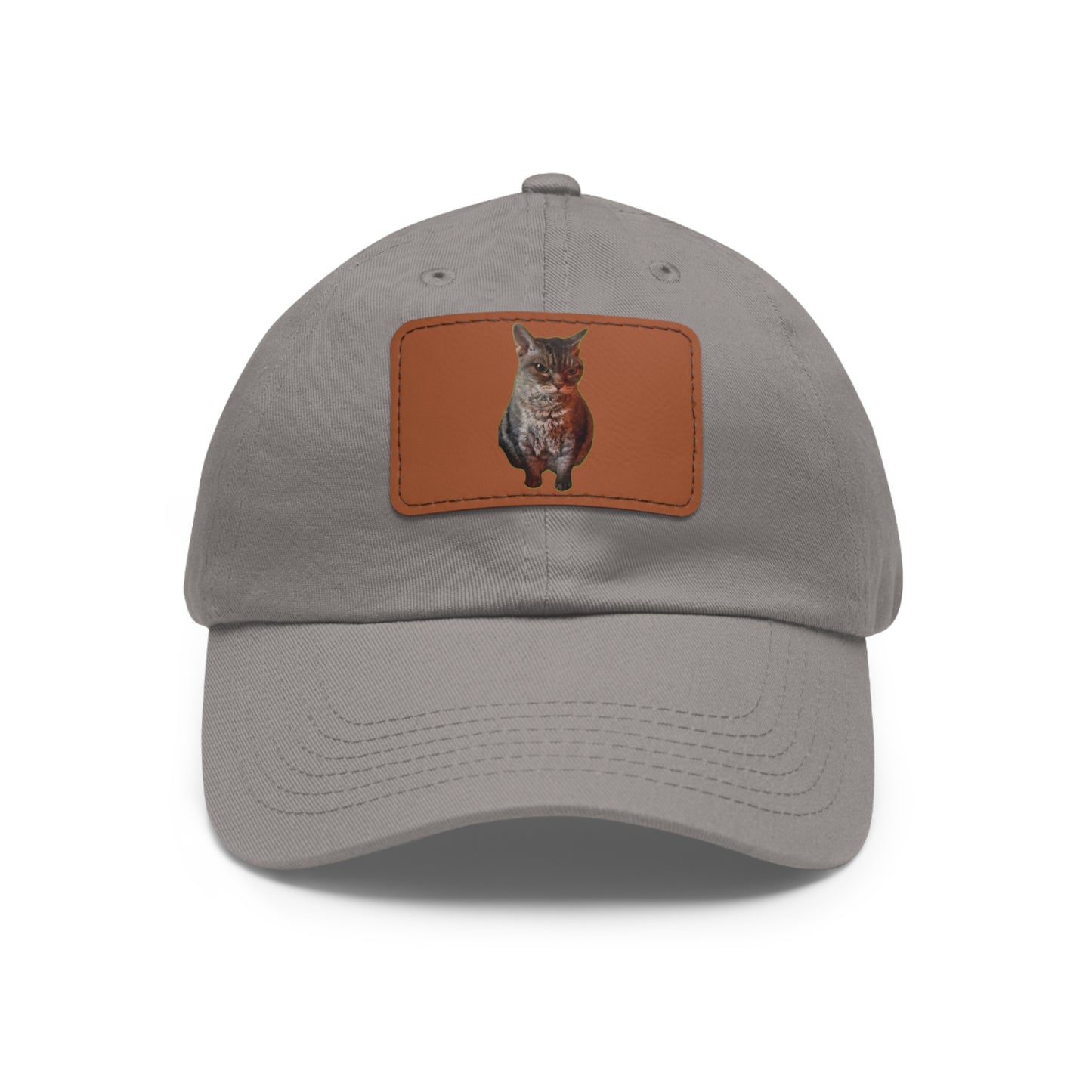 Cat Lover's Dad Hat with Leather Patch, Stylish Cap for Pet Enthusiasts, Perfect Gift for Animal Lovers, Casual Everyday Wear