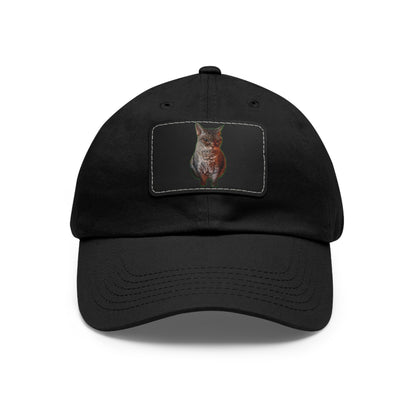 Cat Lover's Dad Hat with Leather Patch, Stylish Cap for Pet Enthusiasts, Perfect Gift for Animal Lovers, Casual Everyday Wear