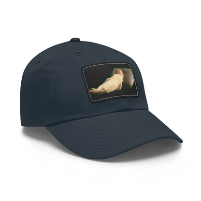 Chill Cat Dad Hat with Leather Patch, Relaxed Cap for Pet Lovers, Father's Day Gift, Casual Wear, Fun Accessory