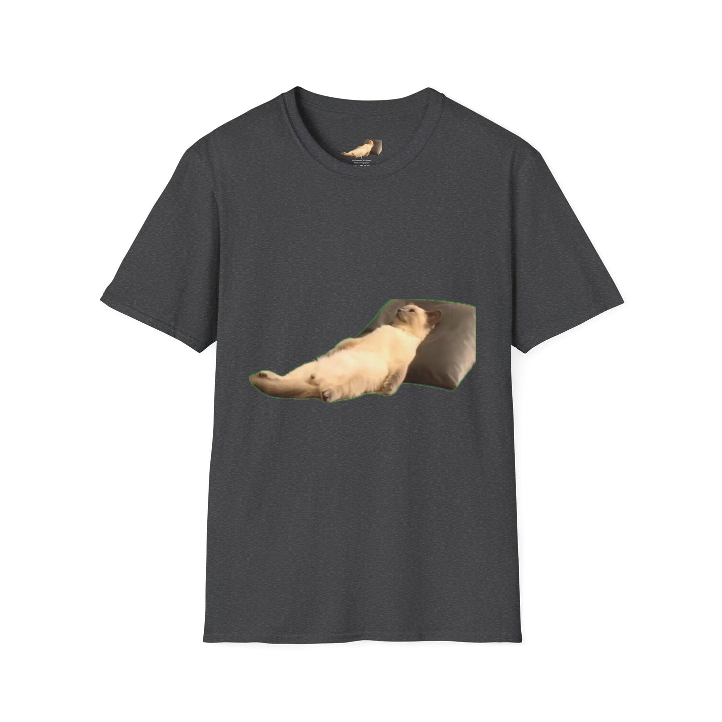 Funny Cat Pillow Unisex Softstyle T-Shirt, Cute Animal Tee, Gift for Cat Lovers, Cozy Casual Wear, Birthday, Everyday Humor