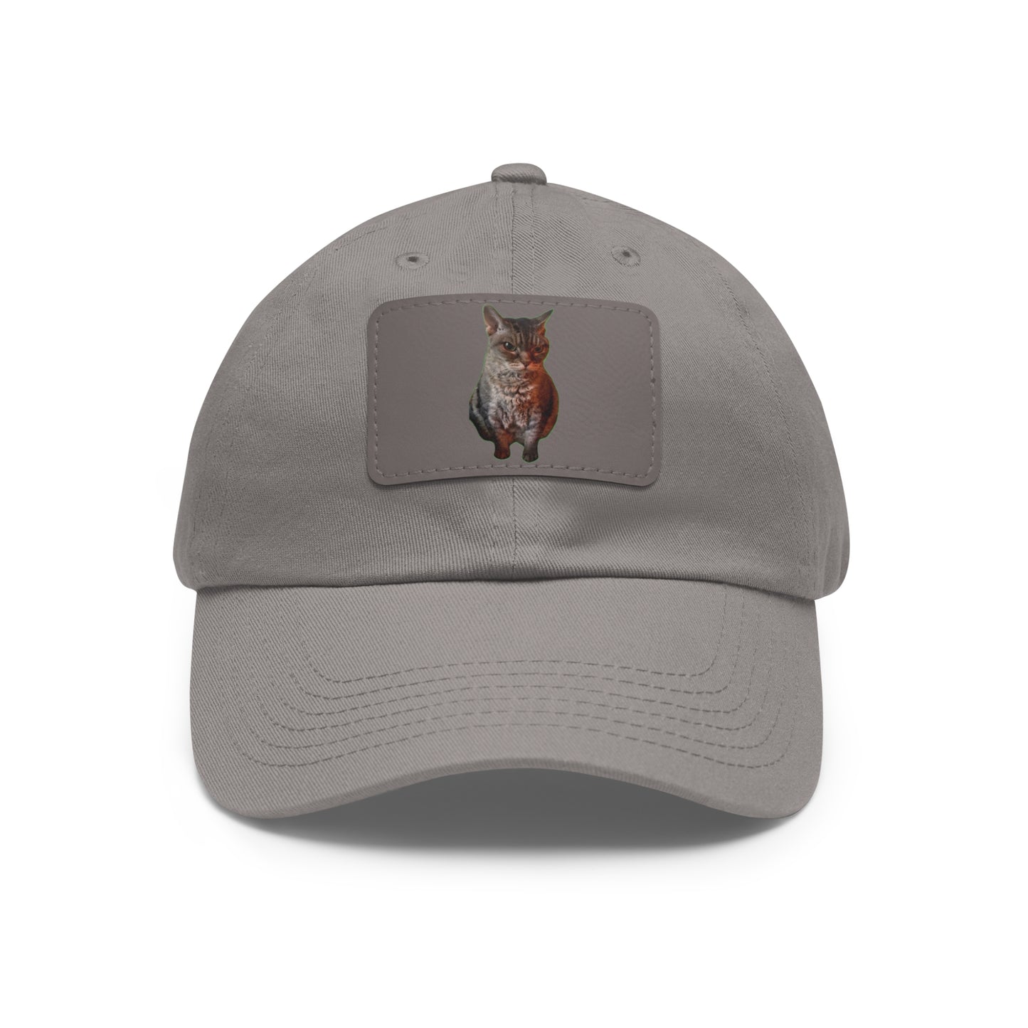 Cat Lover's Dad Hat with Leather Patch, Stylish Cap for Pet Enthusiasts, Perfect Gift for Animal Lovers, Casual Everyday Wear