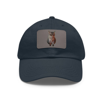Cat Lover's Dad Hat with Leather Patch, Stylish Cap for Pet Enthusiasts, Perfect Gift for Animal Lovers, Casual Everyday Wear