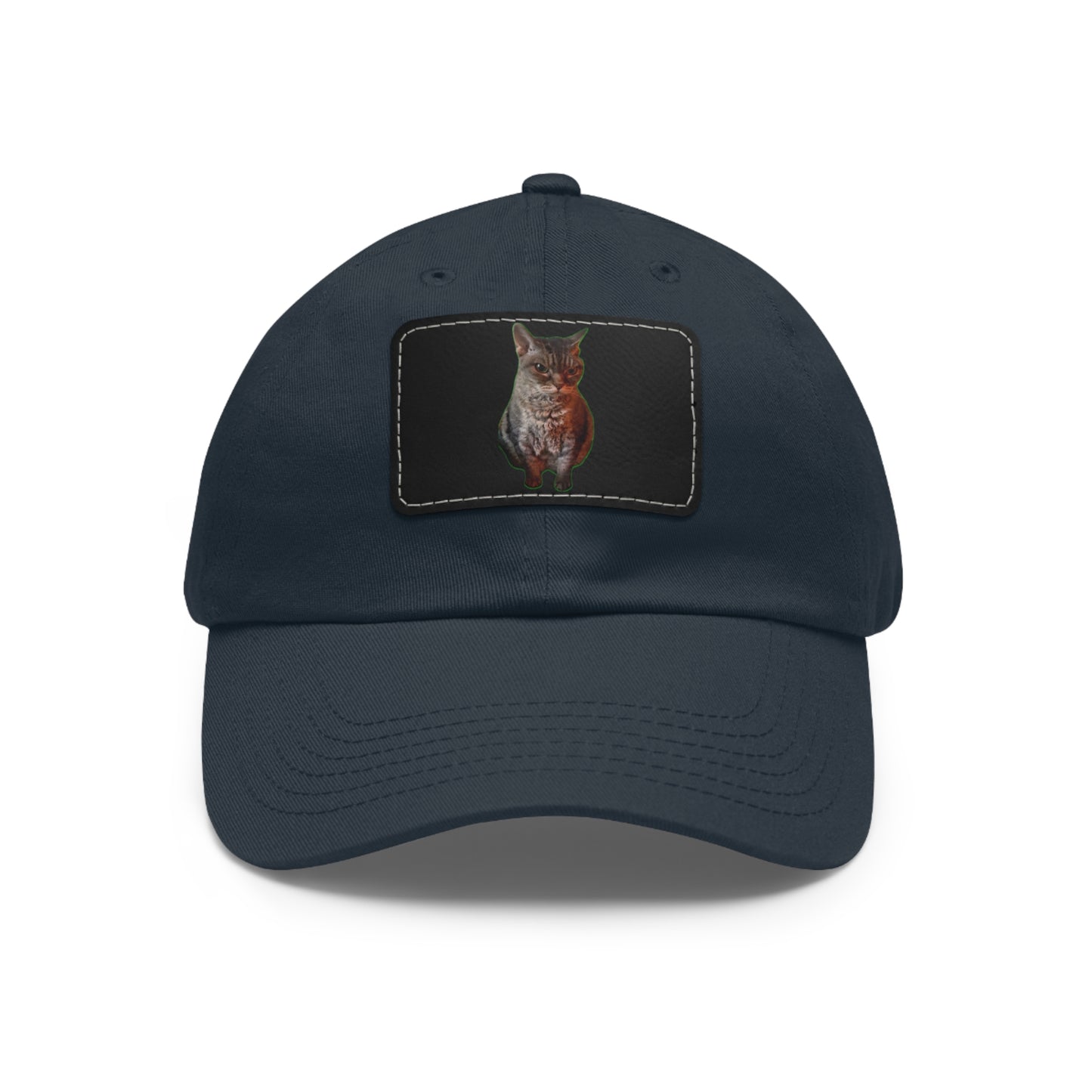 Cat Lover's Dad Hat with Leather Patch, Stylish Cap for Pet Enthusiasts, Perfect Gift for Animal Lovers, Casual Everyday Wear