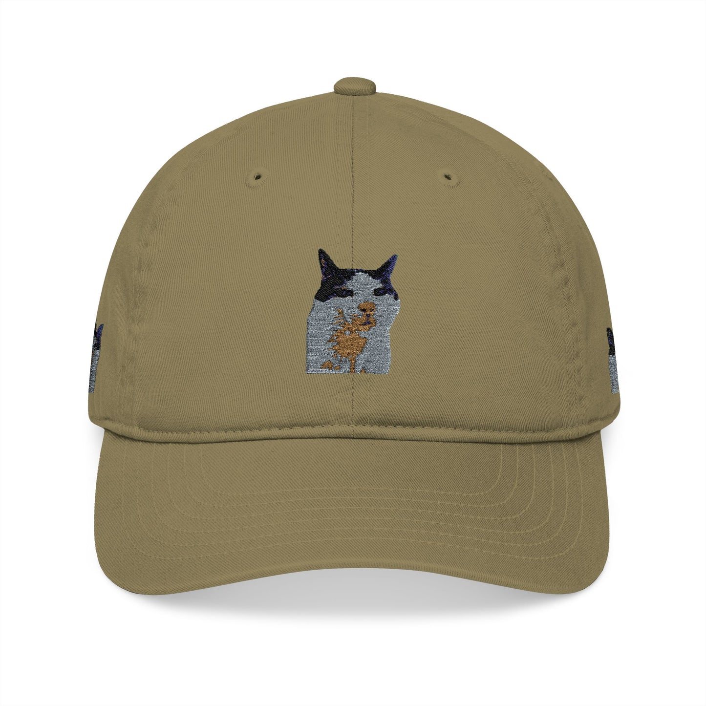 Embroidered Cat Baseball Cap, Organic Hat, Gift for Cat Lovers, Adjustable Cap, Pet-themed Accessories, Unique Style