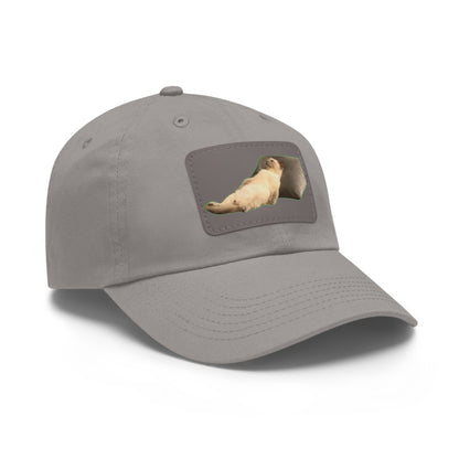 Chill Cat Dad Hat with Leather Patch, Relaxed Cap for Pet Lovers, Father's Day Gift, Casual Wear, Fun Accessory