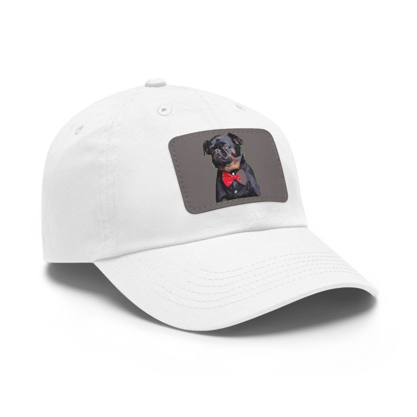 Stylish Dad Hat with Leather Patch Decor, Adjustable Cap for Pet Lovers, Gift for Father’s Day, Unique Birthday Present, Custom Dad Cap