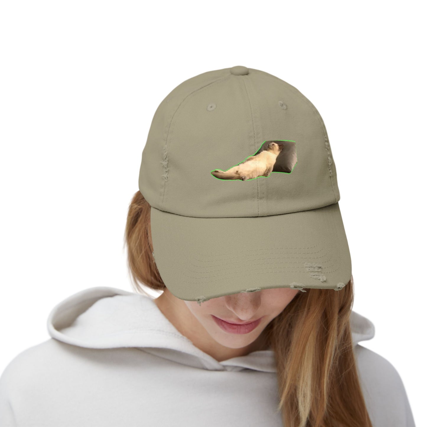 Distressed Unisex Cap with Playful Design for Casual Outfits, Unique Gift, Trendy Hat, Outdoor Adventures, Summer Vibes
