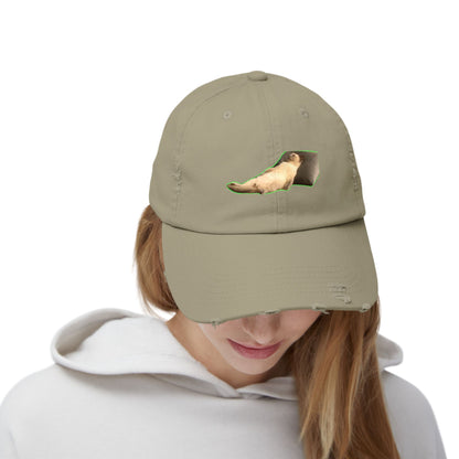 Distressed Unisex Cap with Playful Design for Casual Outfits, Unique Gift, Trendy Hat, Outdoor Adventures, Summer Vibes
