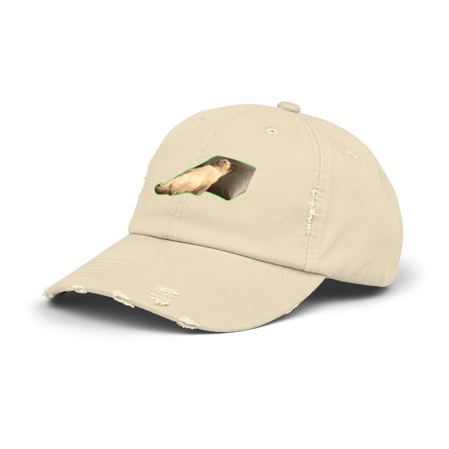 Distressed Unisex Cap with Playful Design for Casual Outfits, Unique Gift, Trendy Hat, Outdoor Adventures, Summer Vibes