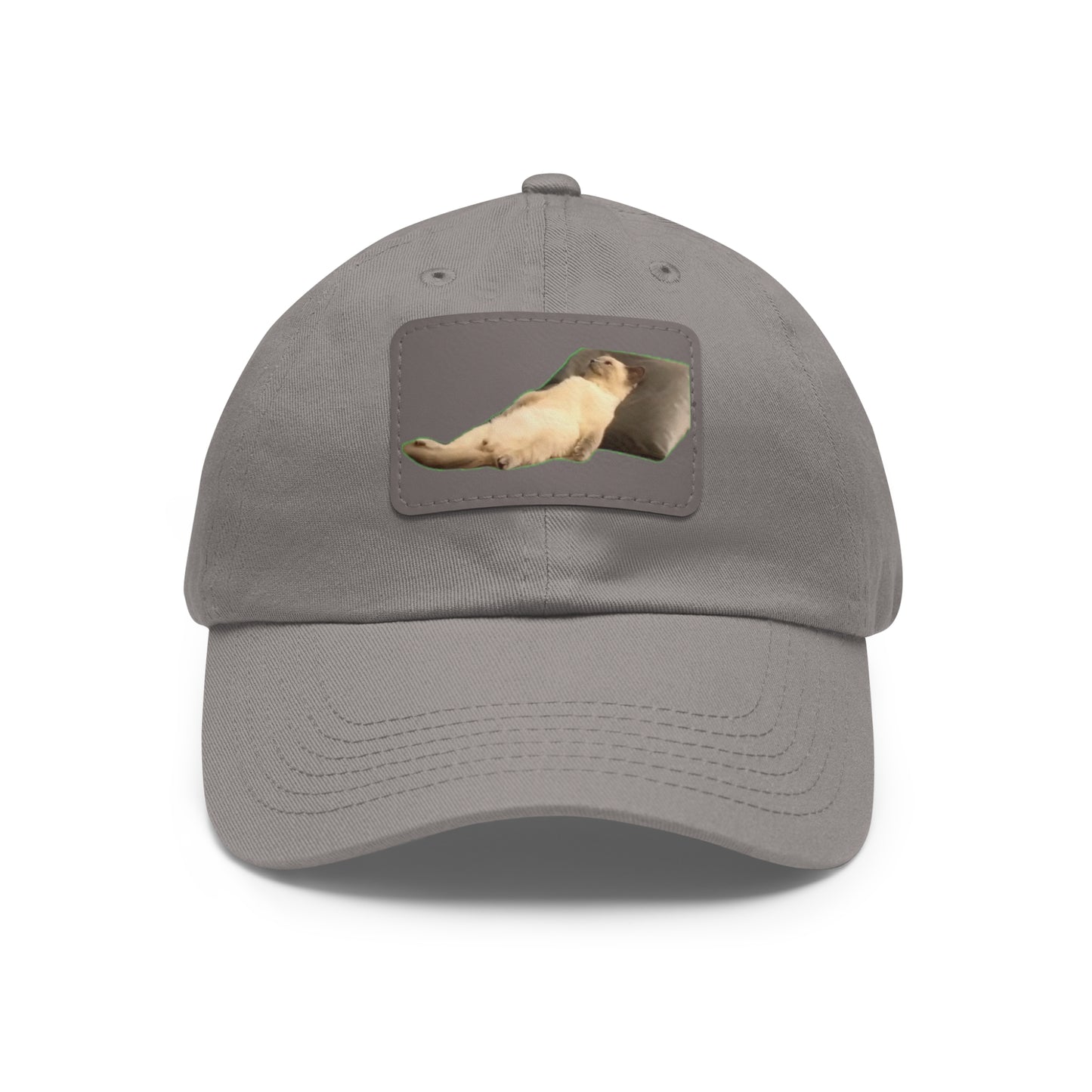 Chill Cat Dad Hat with Leather Patch, Relaxed Cap for Pet Lovers, Father's Day Gift, Casual Wear, Fun Accessory