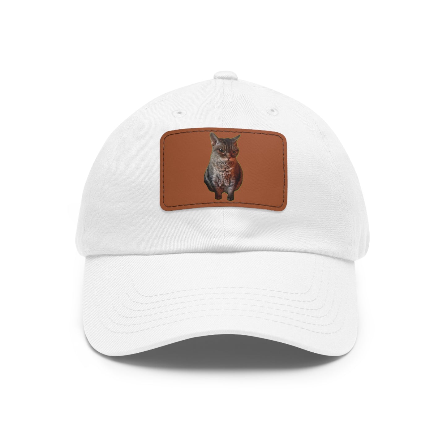 Cat Lover's Dad Hat with Leather Patch, Stylish Cap for Pet Enthusiasts, Perfect Gift for Animal Lovers, Casual Everyday Wear