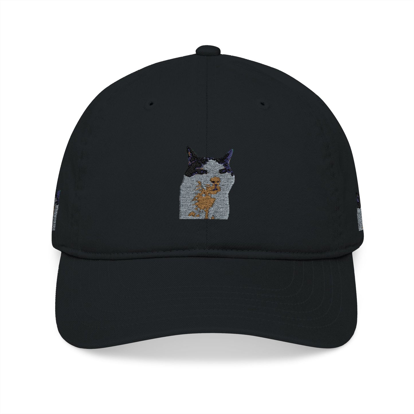 Embroidered Cat Baseball Cap, Organic Hat, Gift for Cat Lovers, Adjustable Cap, Pet-themed Accessories, Unique Style