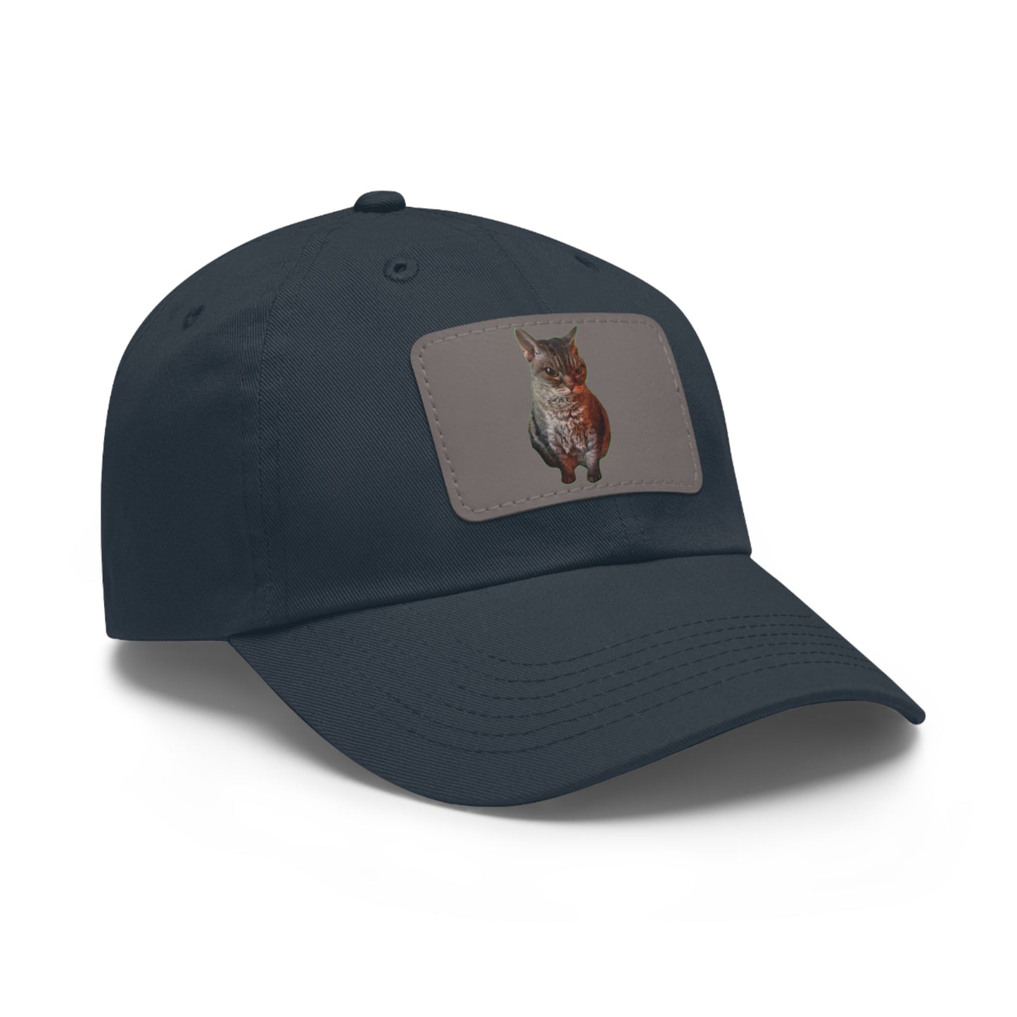 Cat Lover's Dad Hat with Leather Patch, Stylish Cap for Pet Enthusiasts, Perfect Gift for Animal Lovers, Casual Everyday Wear