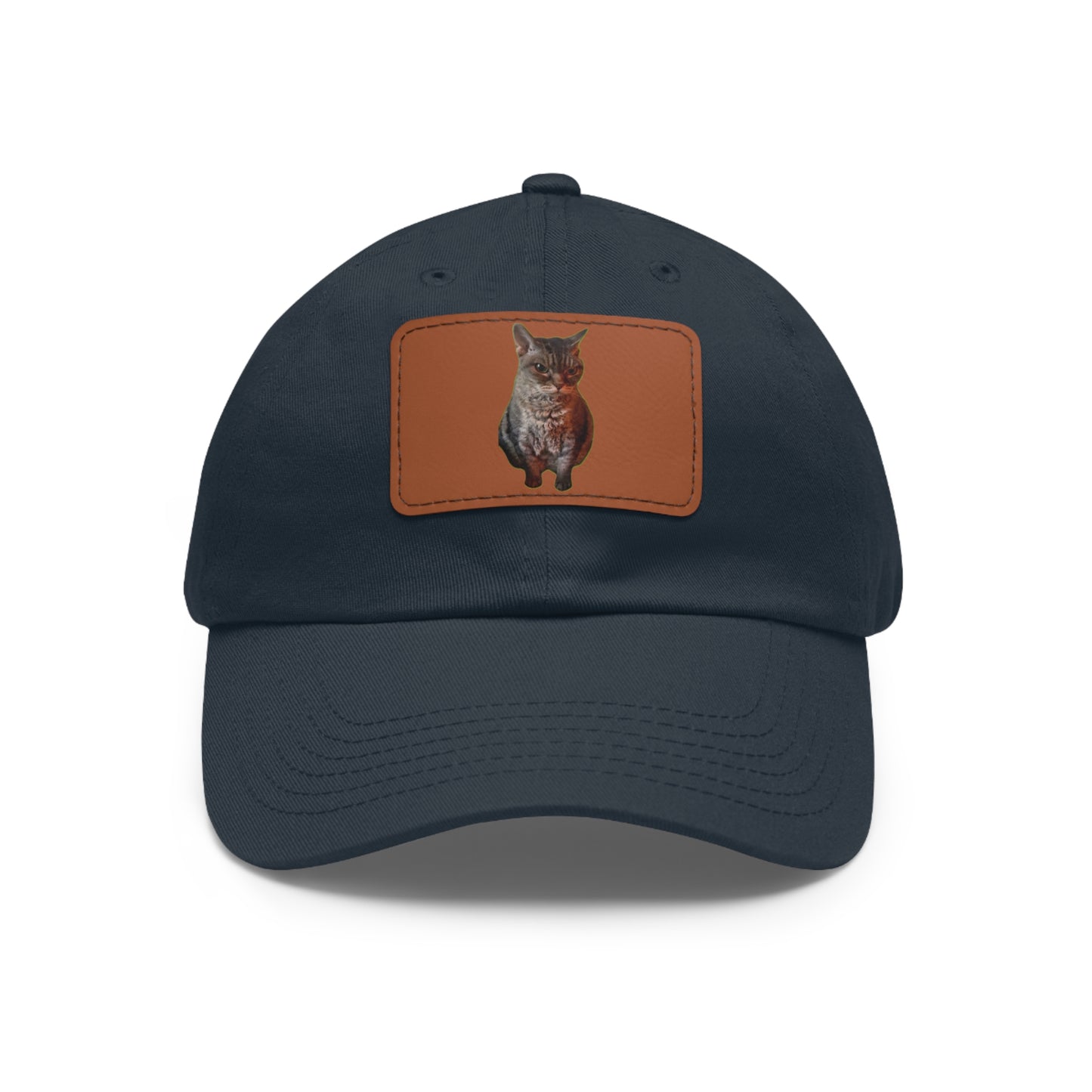 Cat Lover's Dad Hat with Leather Patch, Stylish Cap for Pet Enthusiasts, Perfect Gift for Animal Lovers, Casual Everyday Wear