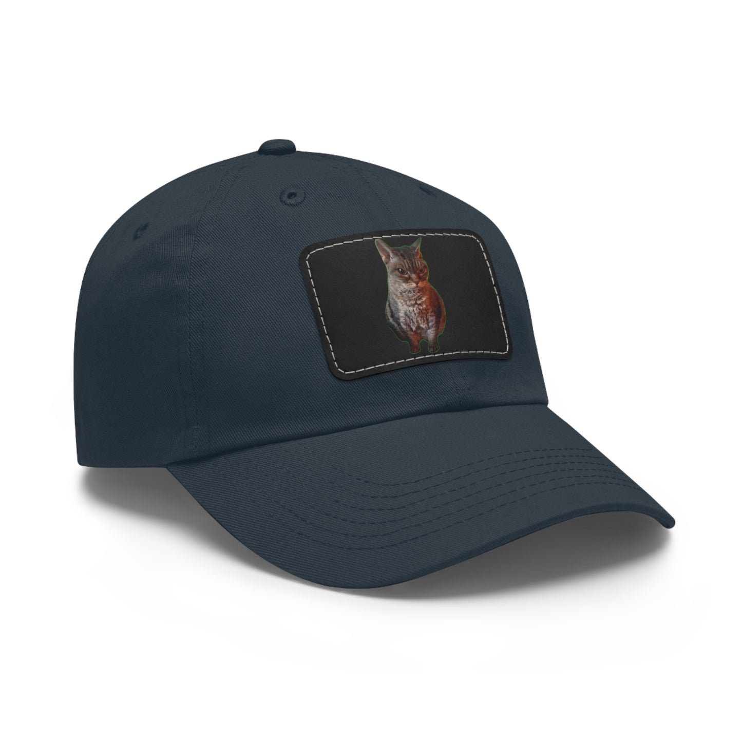 Cat Lover's Dad Hat with Leather Patch, Stylish Cap for Pet Enthusiasts, Perfect Gift for Animal Lovers, Casual Everyday Wear