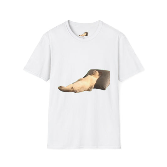 Funny Cat Pillow Unisex Softstyle T-Shirt, Cute Animal Tee, Gift for Cat Lovers, Cozy Casual Wear, Birthday, Everyday Humor