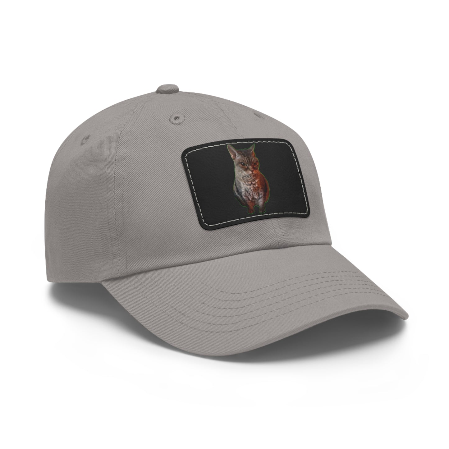 Cat Lover's Dad Hat with Leather Patch, Stylish Cap for Pet Enthusiasts, Perfect Gift for Animal Lovers, Casual Everyday Wear