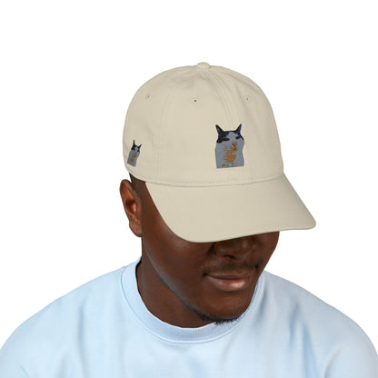 Embroidered Cat Baseball Cap, Organic Hat, Gift for Cat Lovers, Adjustable Cap, Pet-themed Accessories, Unique Style