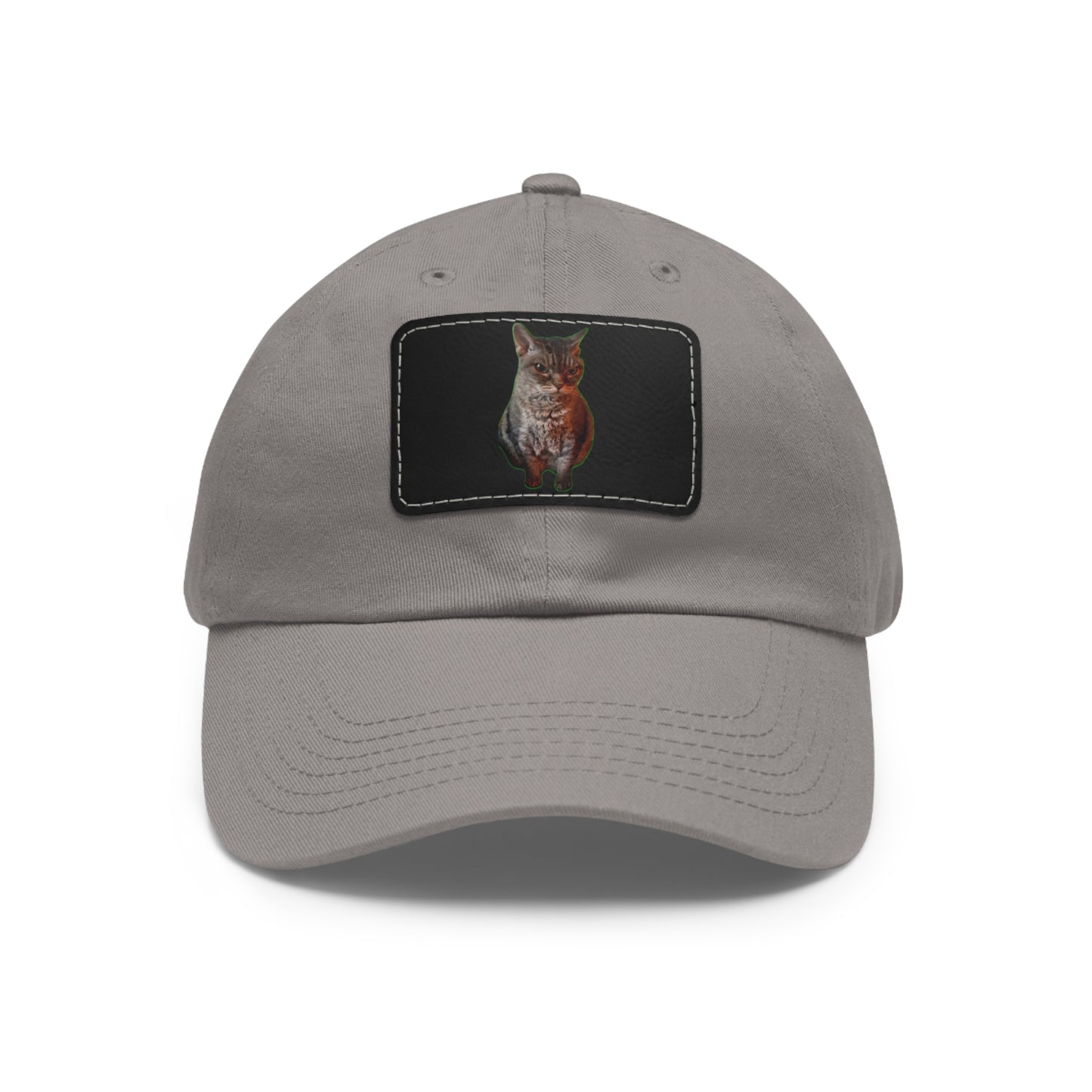 Cat Lover's Dad Hat with Leather Patch, Stylish Cap for Pet Enthusiasts, Perfect Gift for Animal Lovers, Casual Everyday Wear