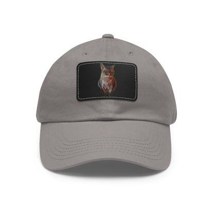 Cat Lover's Dad Hat with Leather Patch, Stylish Cap for Pet Enthusiasts, Perfect Gift for Animal Lovers, Casual Everyday Wear