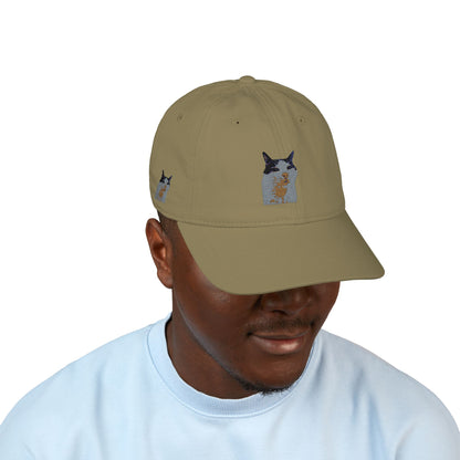 Embroidered Cat Baseball Cap, Organic Hat, Gift for Cat Lovers, Adjustable Cap, Pet-themed Accessories, Unique Style