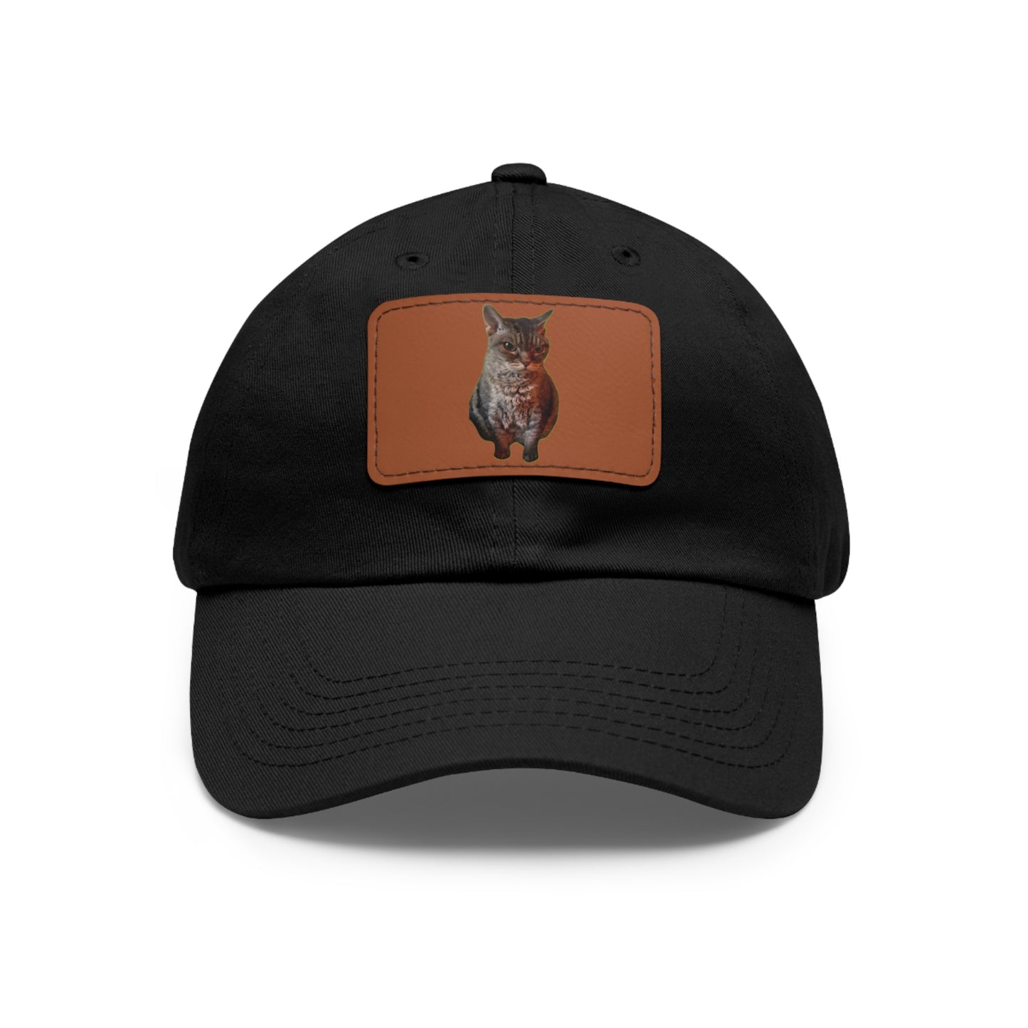 Cat Lover's Dad Hat with Leather Patch, Stylish Cap for Pet Enthusiasts, Perfect Gift for Animal Lovers, Casual Everyday Wear