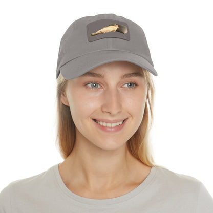 Chill Cat Dad Hat with Leather Patch, Relaxed Cap for Pet Lovers, Father's Day Gift, Casual Wear, Fun Accessory