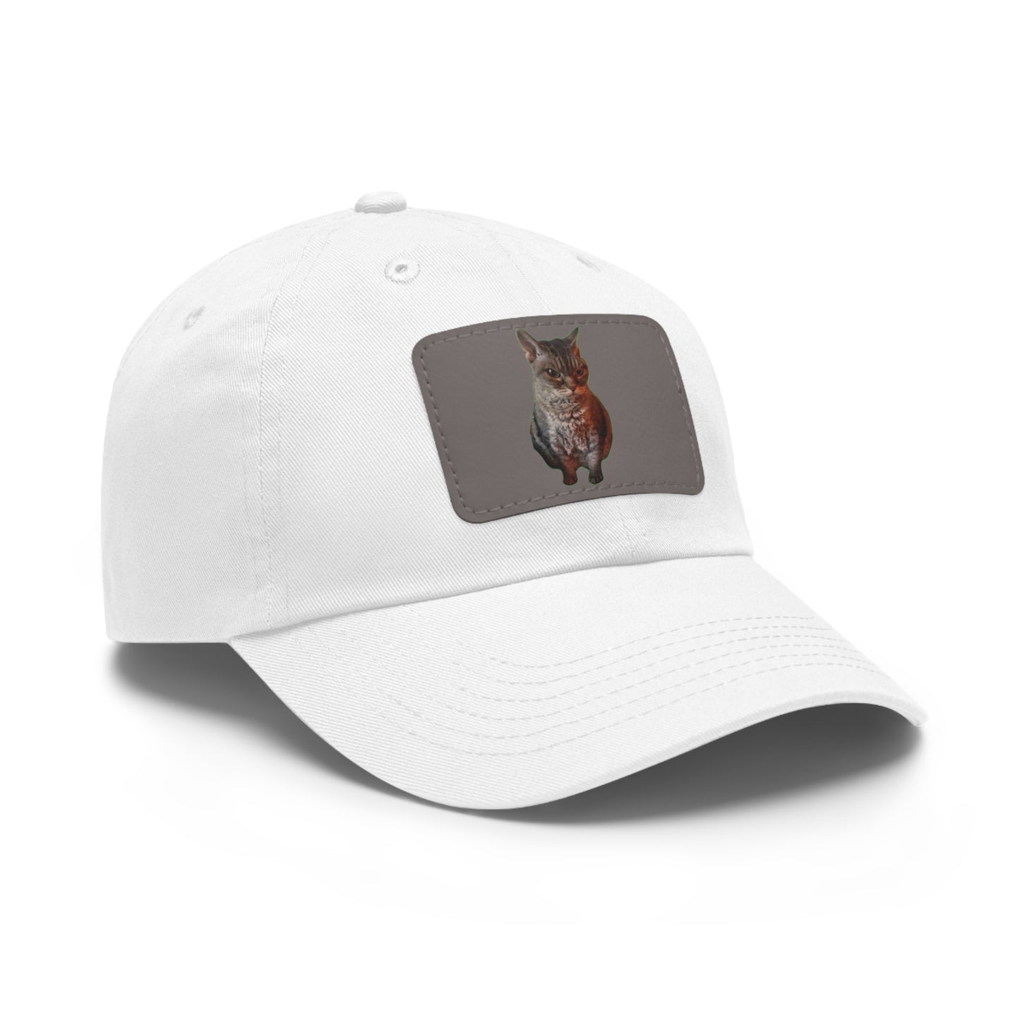 Cat Lover's Dad Hat with Leather Patch, Stylish Cap for Pet Enthusiasts, Perfect Gift for Animal Lovers, Casual Everyday Wear