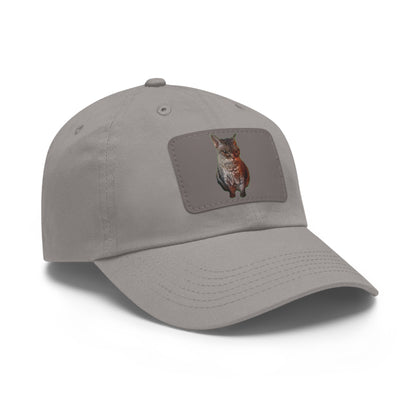 Cat Lover's Dad Hat with Leather Patch, Stylish Cap for Pet Enthusiasts, Perfect Gift for Animal Lovers, Casual Everyday Wear
