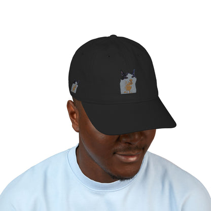 Embroidered Cat Baseball Cap, Organic Hat, Gift for Cat Lovers, Adjustable Cap, Pet-themed Accessories, Unique Style