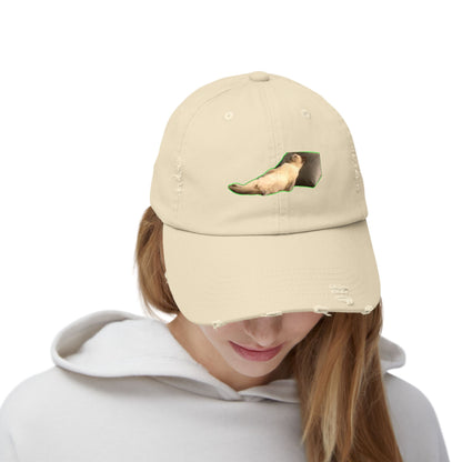 Distressed Unisex Cap with Playful Design for Casual Outfits, Unique Gift, Trendy Hat, Outdoor Adventures, Summer Vibes