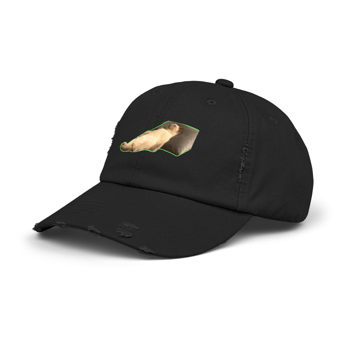 Distressed Unisex Cap with Playful Design for Casual Outfits, Unique Gift, Trendy Hat, Outdoor Adventures, Summer Vibes