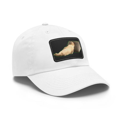 Chill Cat Dad Hat with Leather Patch, Relaxed Cap for Pet Lovers, Father's Day Gift, Casual Wear, Fun Accessory
