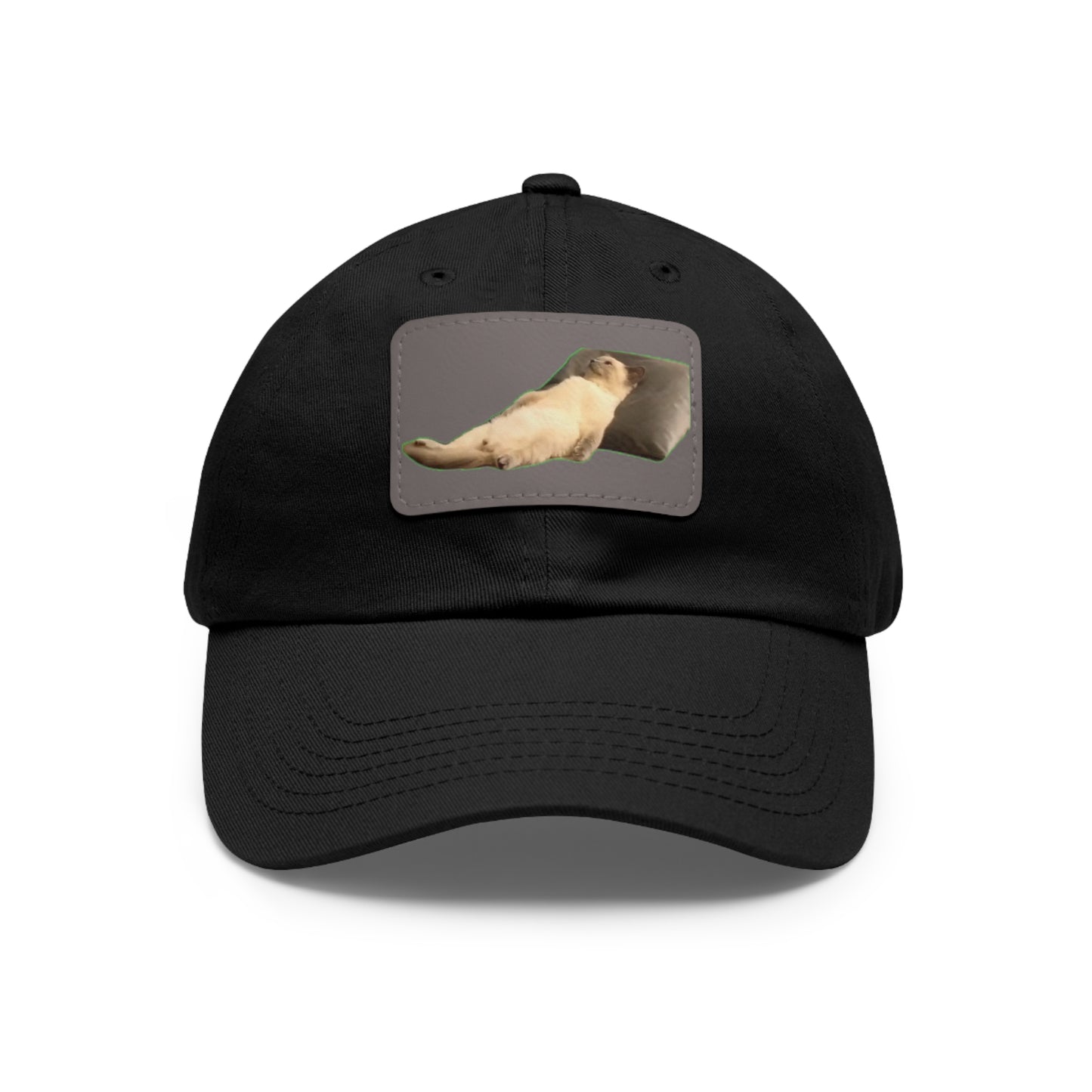 Chill Cat Dad Hat with Leather Patch, Relaxed Cap for Pet Lovers, Father's Day Gift, Casual Wear, Fun Accessory
