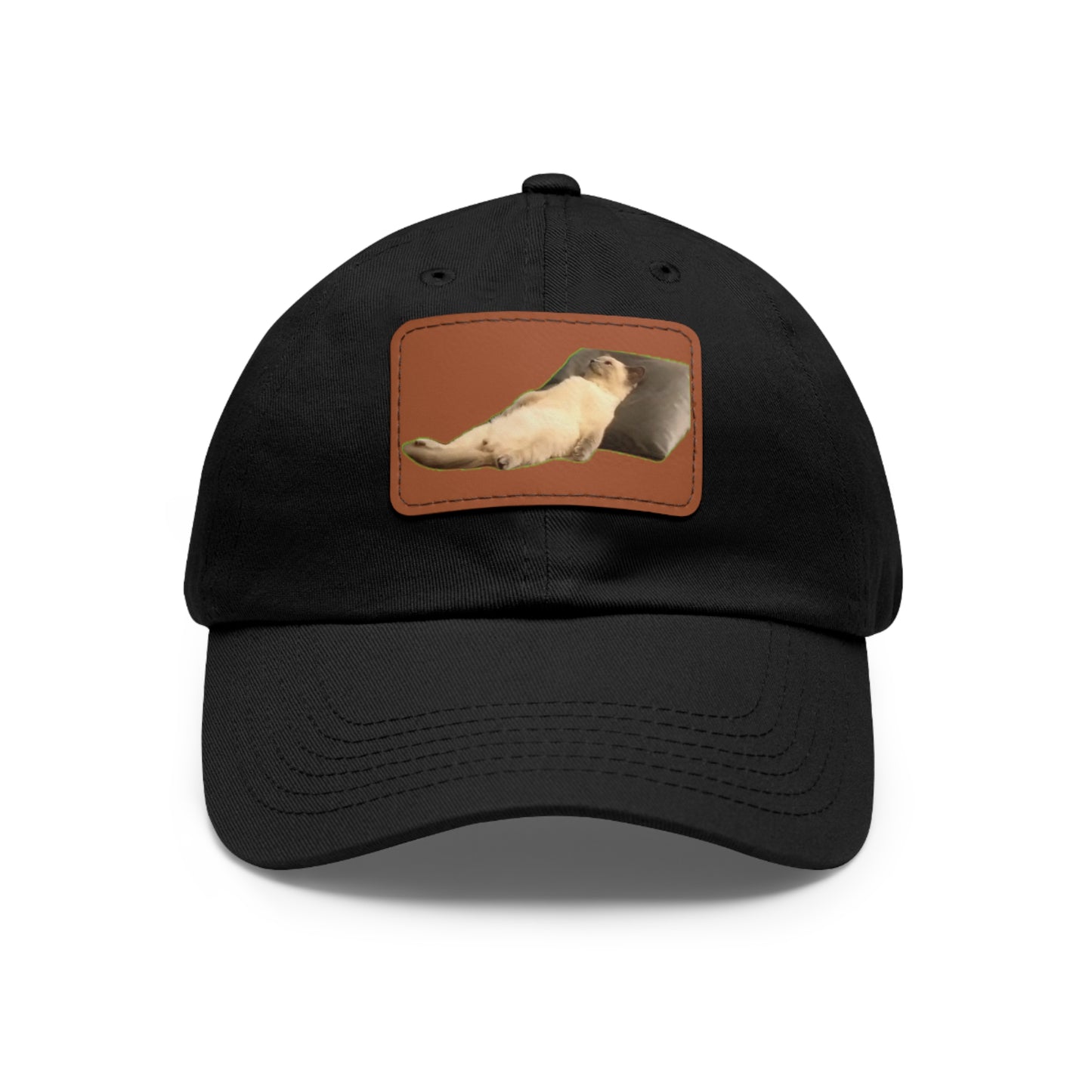 Chill Cat Dad Hat with Leather Patch, Relaxed Cap for Pet Lovers, Father's Day Gift, Casual Wear, Fun Accessory