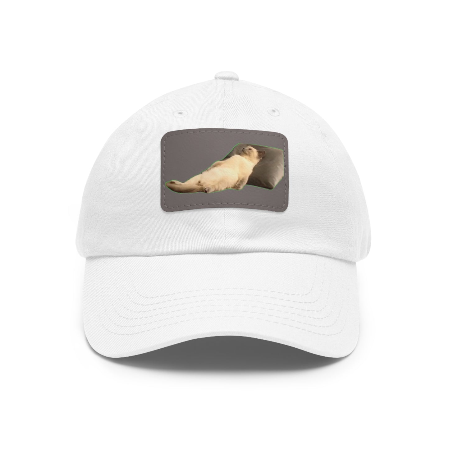Chill Cat Dad Hat with Leather Patch, Relaxed Cap for Pet Lovers, Father's Day Gift, Casual Wear, Fun Accessory