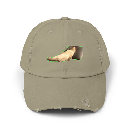 Distressed Unisex Cap with Playful Design for Casual Outfits, Unique Gift, Trendy Hat, Outdoor Adventures, Summer Vibes