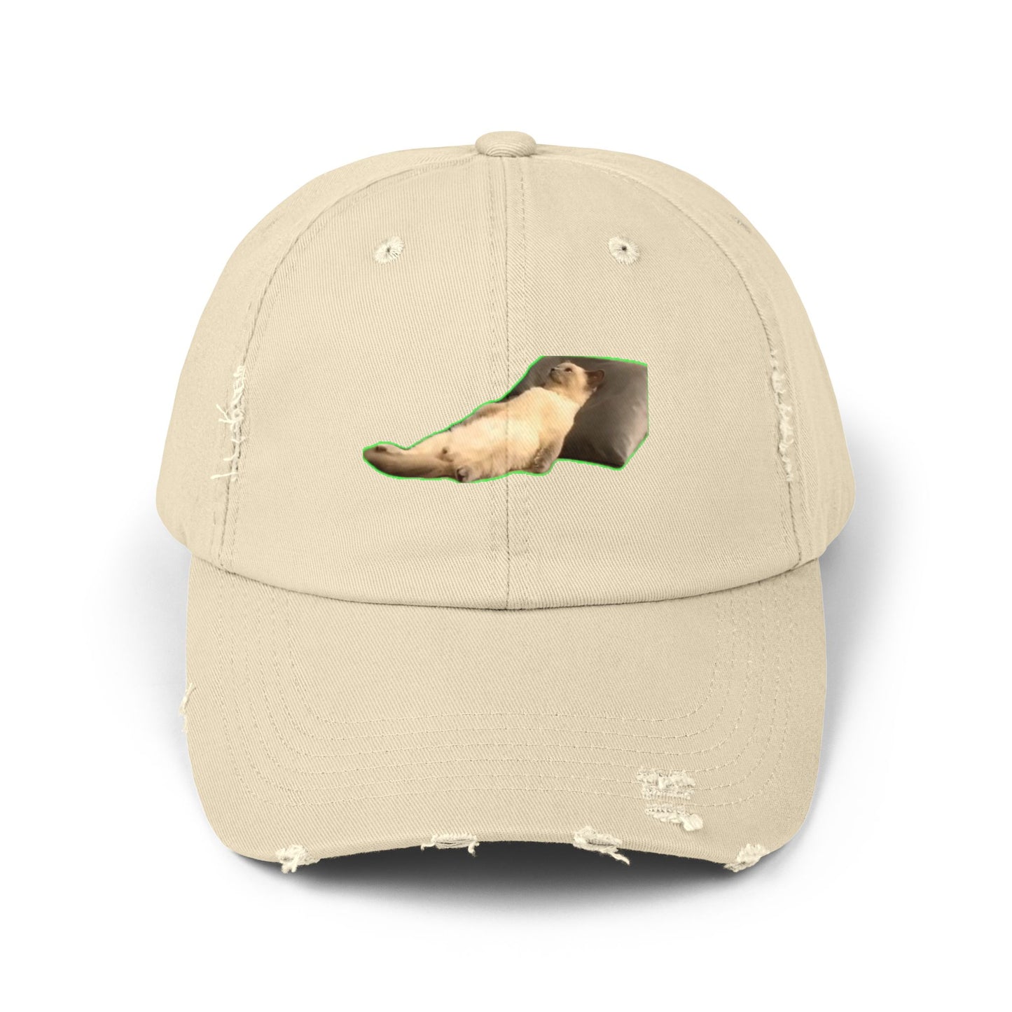 Distressed Unisex Cap with Playful Design for Casual Outfits, Unique Gift, Trendy Hat, Outdoor Adventures, Summer Vibes
