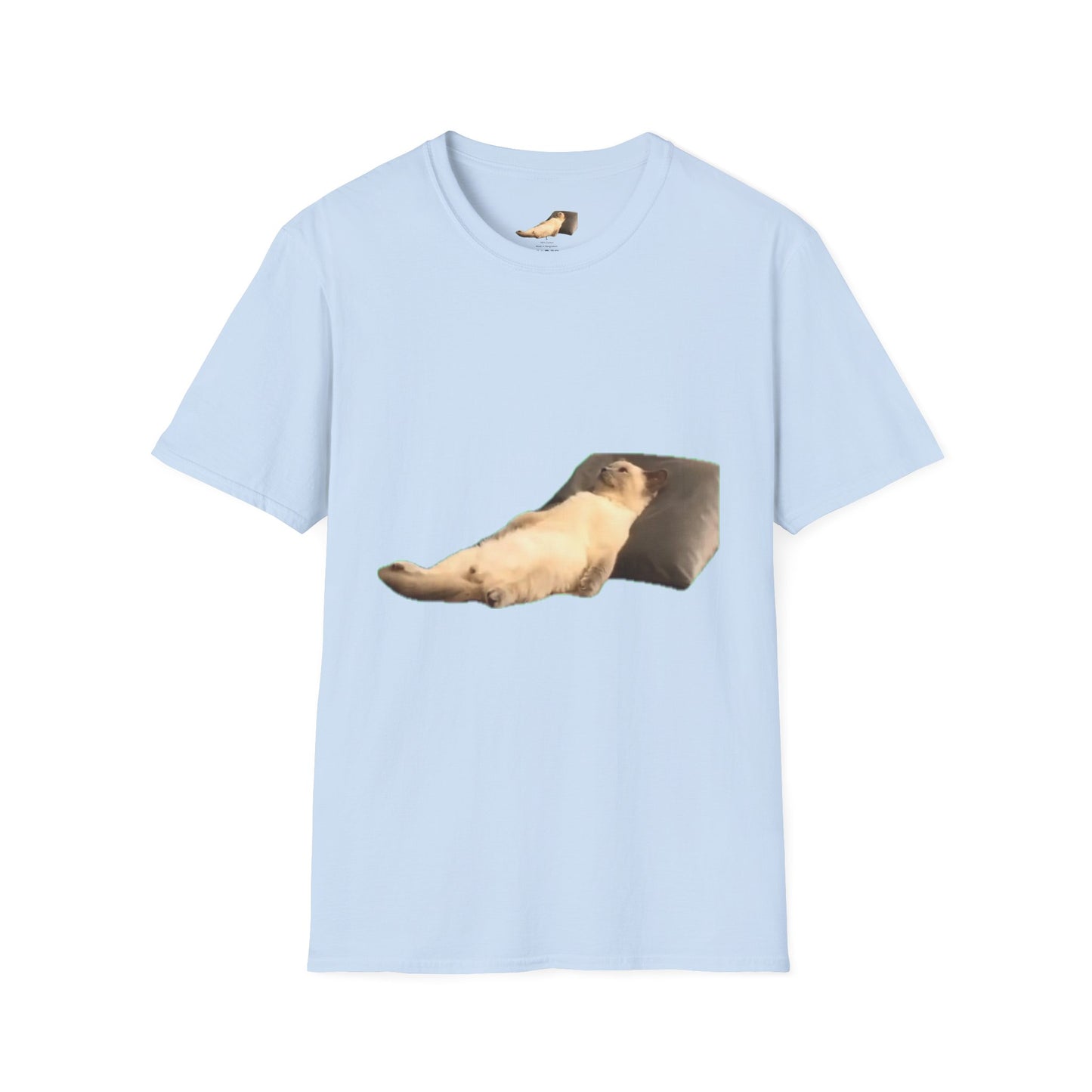 Funny Cat Pillow Unisex Softstyle T-Shirt, Cute Animal Tee, Gift for Cat Lovers, Cozy Casual Wear, Birthday, Everyday Humor