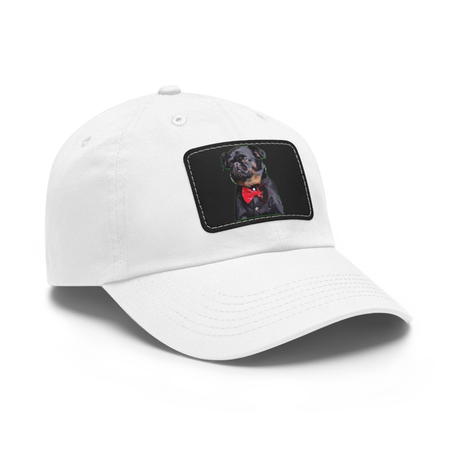 Stylish Dad Hat with Leather Patch Decor, Adjustable Cap for Pet Lovers, Gift for Father’s Day, Unique Birthday Present, Custom Dad Cap