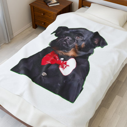 Stylish Pug Plush Blanket, Cozy Pet Lover Gift, Dog-Themed Decor, Valentine’s Day Present, Living Room Accent