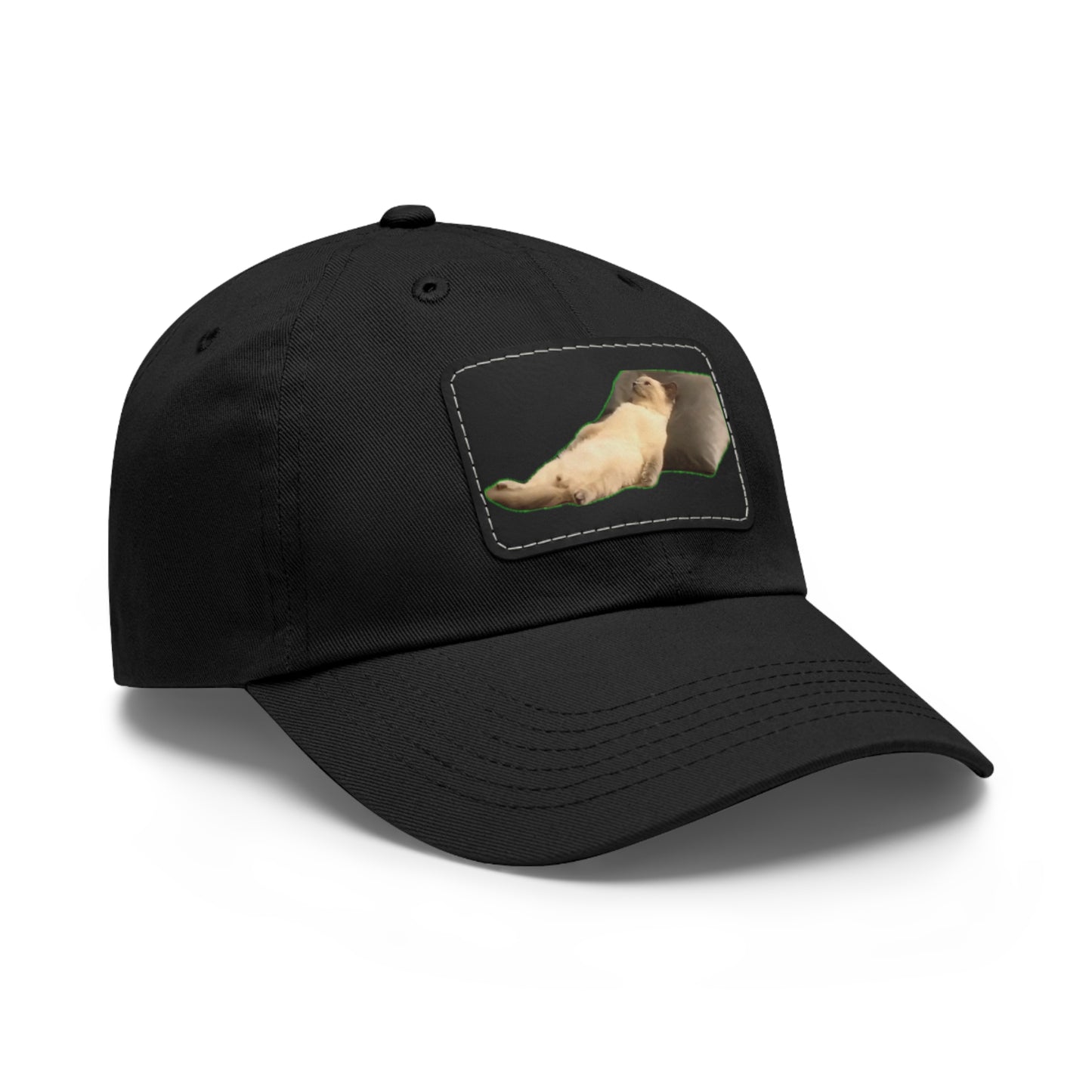 Chill Cat Dad Hat with Leather Patch, Relaxed Cap for Pet Lovers, Father's Day Gift, Casual Wear, Fun Accessory
