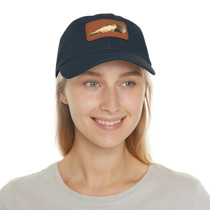 Chill Cat Dad Hat with Leather Patch, Relaxed Cap for Pet Lovers, Father's Day Gift, Casual Wear, Fun Accessory