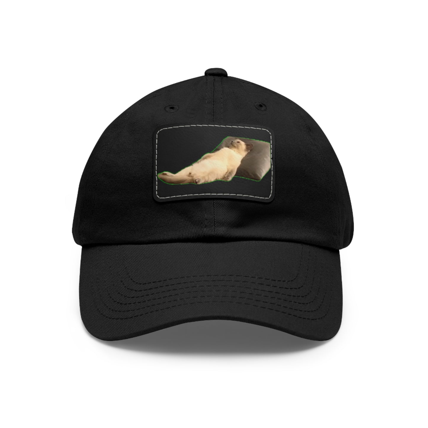 Chill Cat Dad Hat with Leather Patch, Relaxed Cap for Pet Lovers, Father's Day Gift, Casual Wear, Fun Accessory