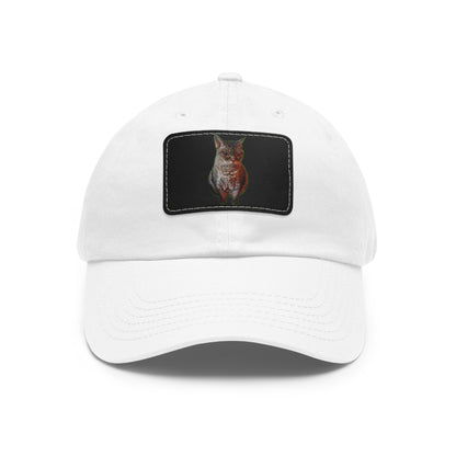 Cat Lover's Dad Hat with Leather Patch, Stylish Cap for Pet Enthusiasts, Perfect Gift for Animal Lovers, Casual Everyday Wear