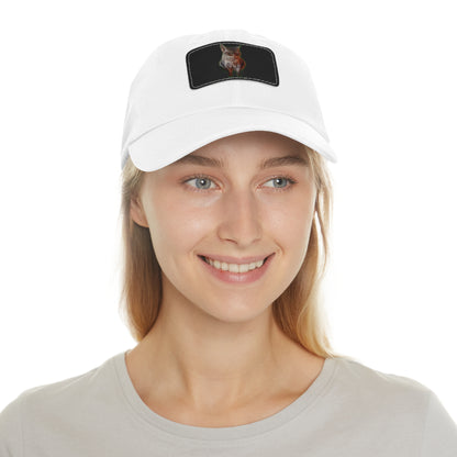 Cat Lover's Dad Hat with Leather Patch, Stylish Cap for Pet Enthusiasts, Perfect Gift for Animal Lovers, Casual Everyday Wear