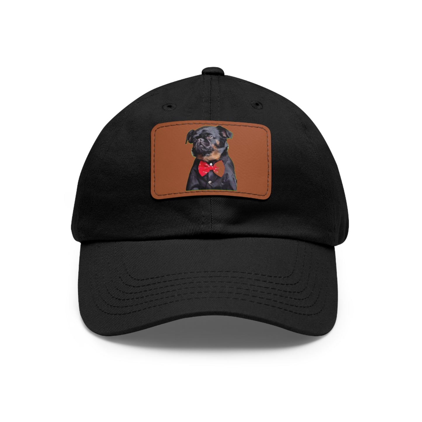Stylish Dad Hat with Leather Patch Decor, Adjustable Cap for Pet Lovers, Gift for Father’s Day, Unique Birthday Present, Custom Dad Cap